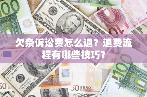 武汉欠条诉讼费怎么退？退费流程有哪些技巧？