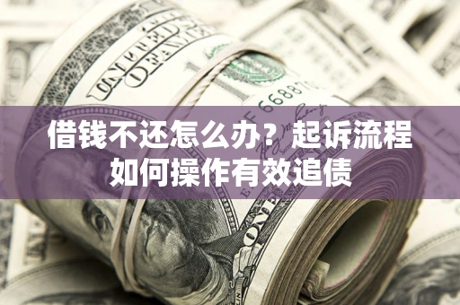 武汉借钱不还怎么办？起诉流程如何操作有效追债