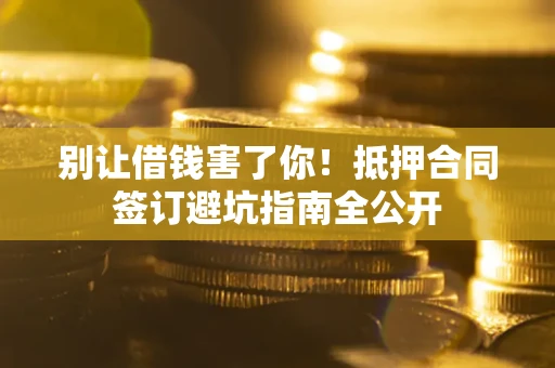 武汉别让借钱害了你！抵押合同签订避坑指南全公开